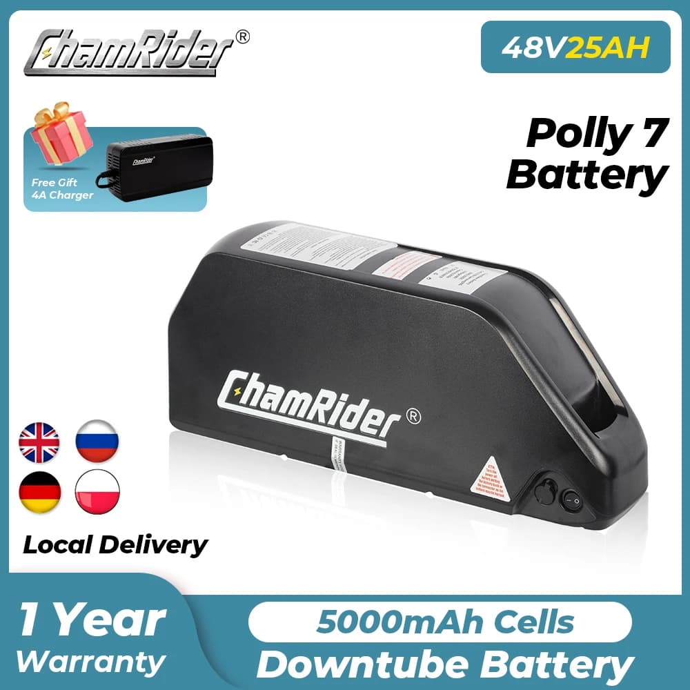 Batterie de vélo électrique Chamrider Original Downtube Polly 7 48V 25AH 36V 52V Batterie électrique