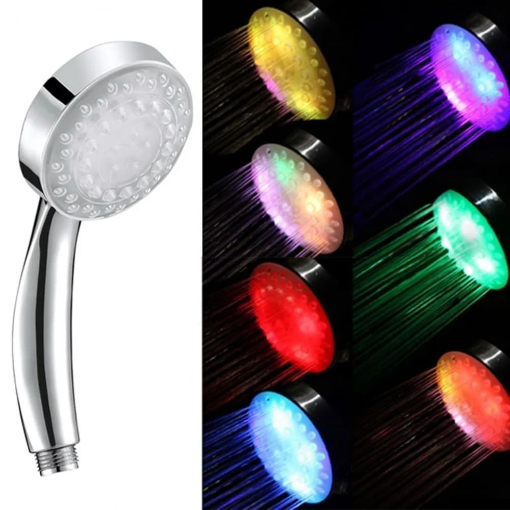 Pommeau de douche à lumière LED, salle de bains automatique, capteur de température à 3 couleurs cha