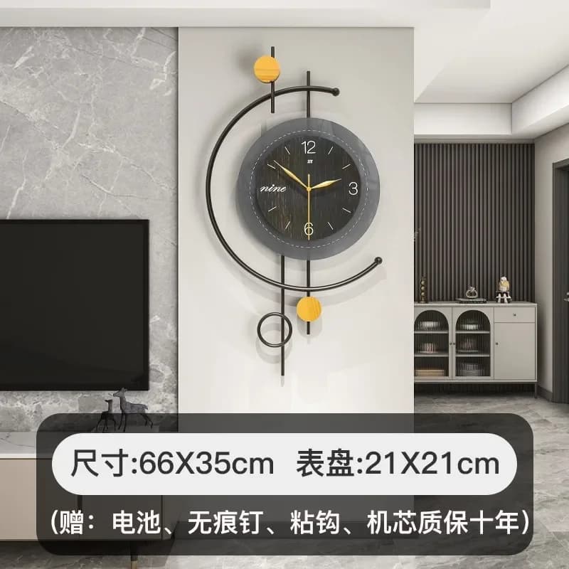 Horloge murale silencieuse artistique pour salon, lumière moderne, luxe haut de gamme, décoration cr