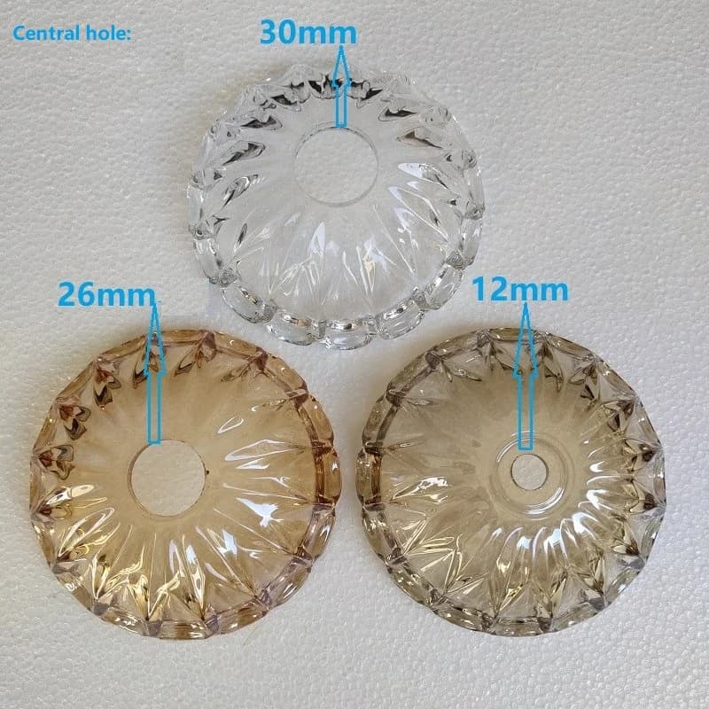 Bol en verre de fleur de Cognac de Champagne, 2 pièces, abat-jour de lustre D120XH40mm, plateaux à d