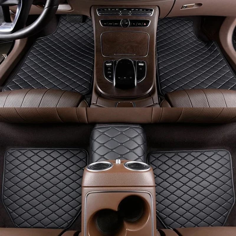 Tapis de sol de voiture en cuir PU, universel, qualité, imperméable, Auto Foot Pad, protecteur, inté