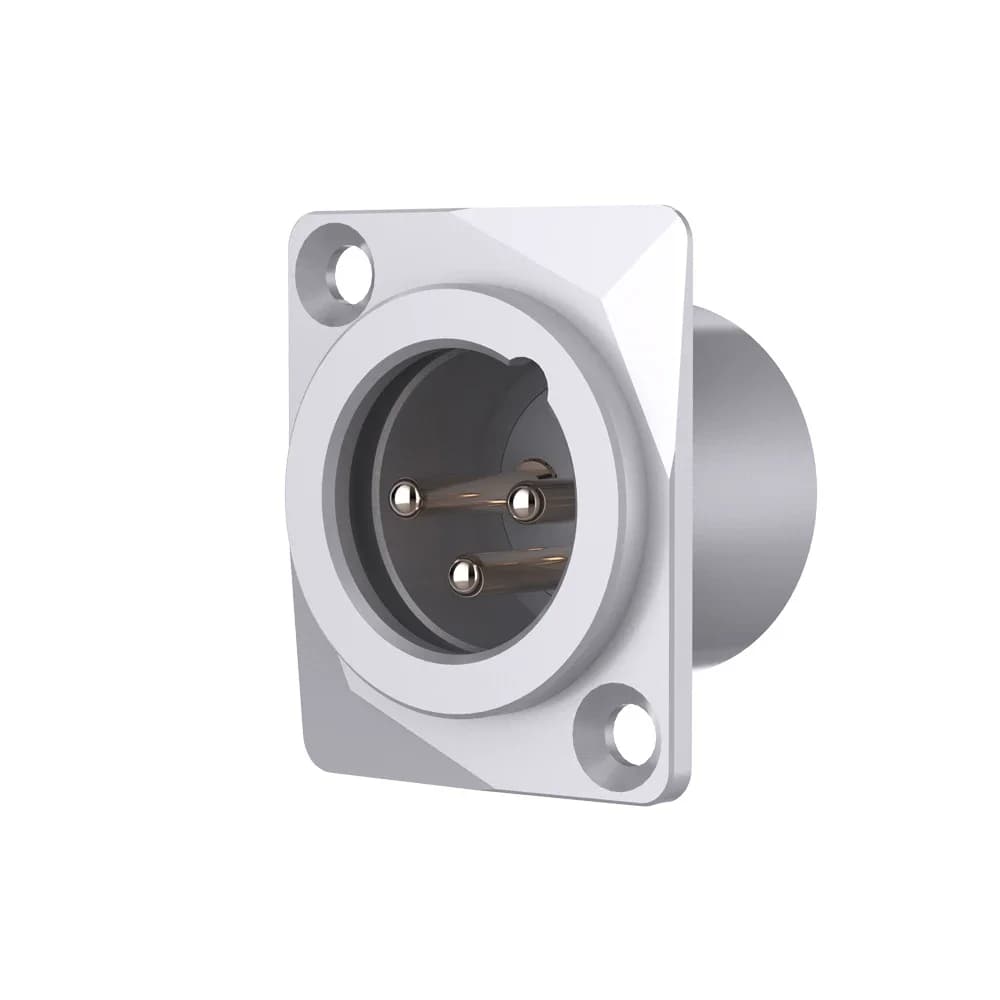 Prise XLR Monosaudio pour châssis, plaqué or, en cuivre pur, à montage sur panneau, avec isolation P