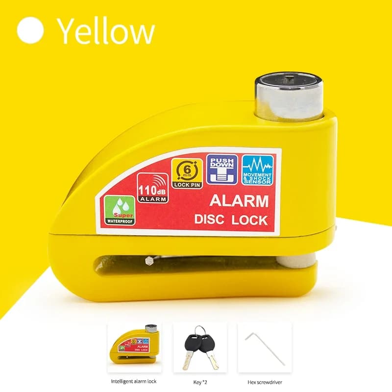 Antivol de moto et vélo avec alarme, protection de sécurité, cadenas de disque en alliage d'aluminiu