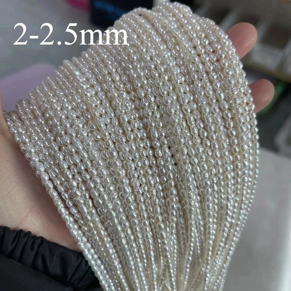 Perles d'eau douce naturelles de haute qualité, poinçon en forme de riz, perles amples pour bricolag