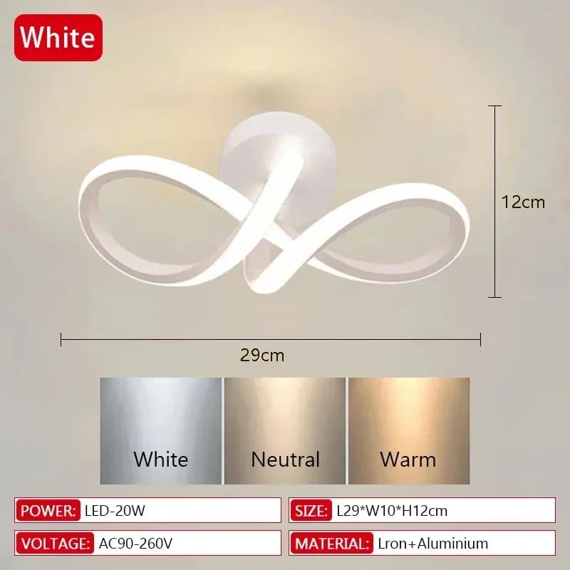 LED allée plafonniers lustre moderne trois couleurs lampe lampes minimalistes pour chambre lumière S