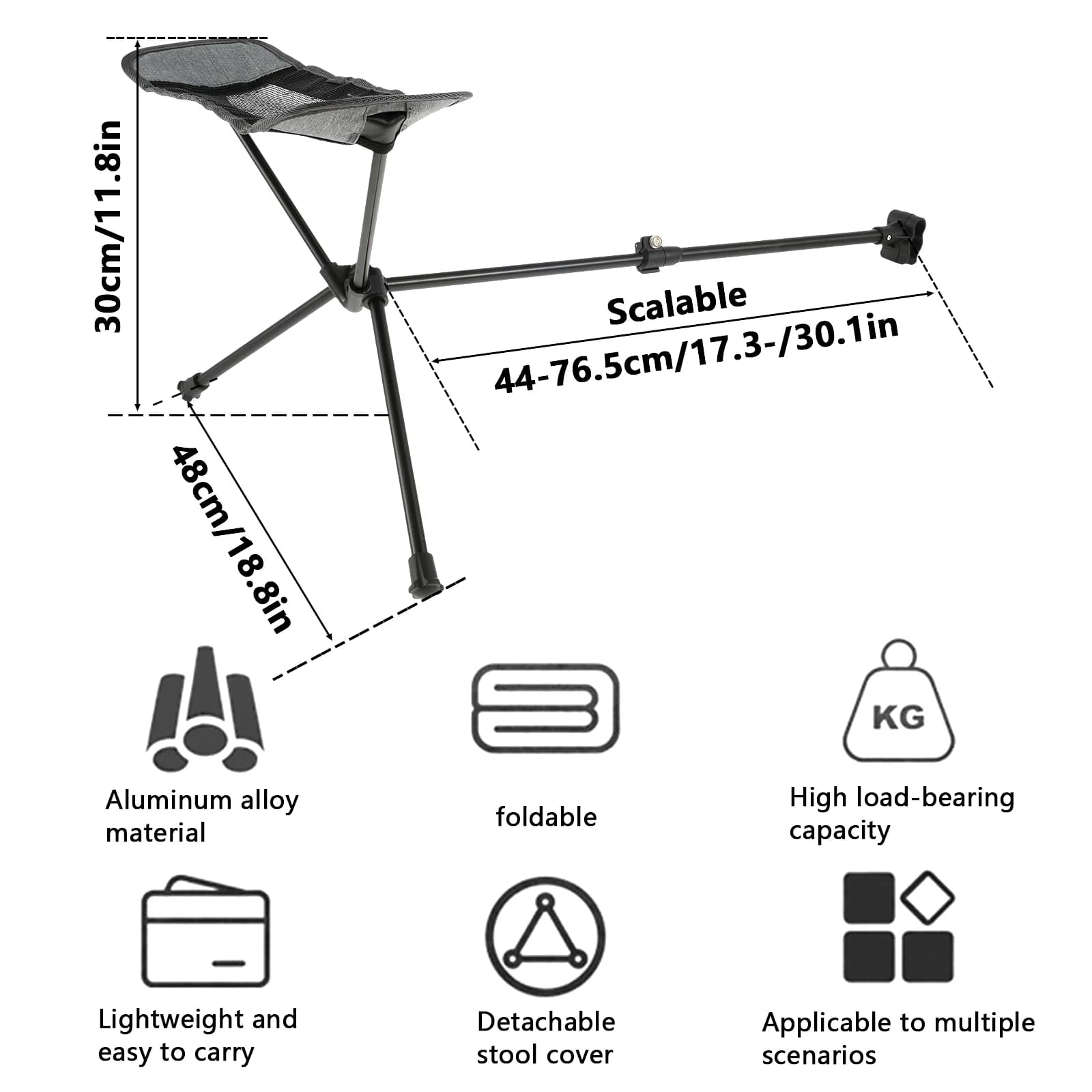 Chaise de camping pliable et portable, repose-pieds rétractable, hamac d'extérieur