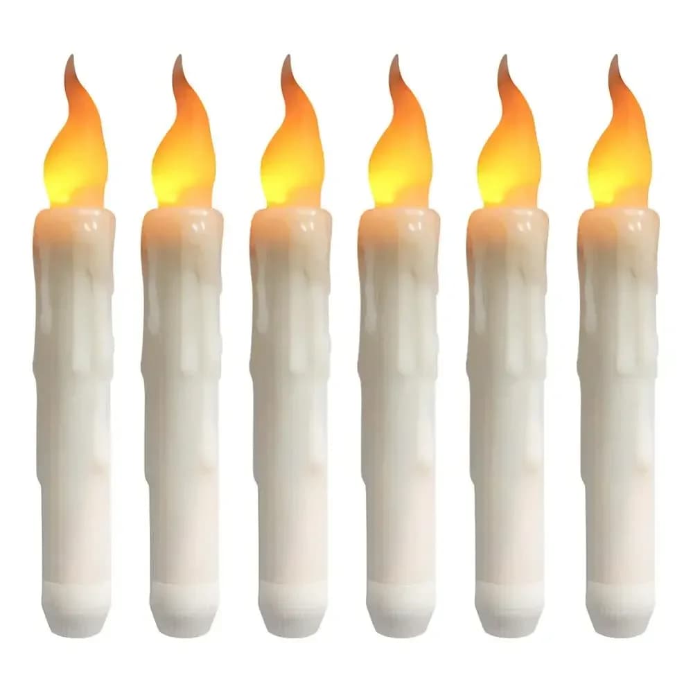Bougies coniques LED pour église, 16.5cm, sans flamme, à piles, pour fenêtre, noël, mariage, églises