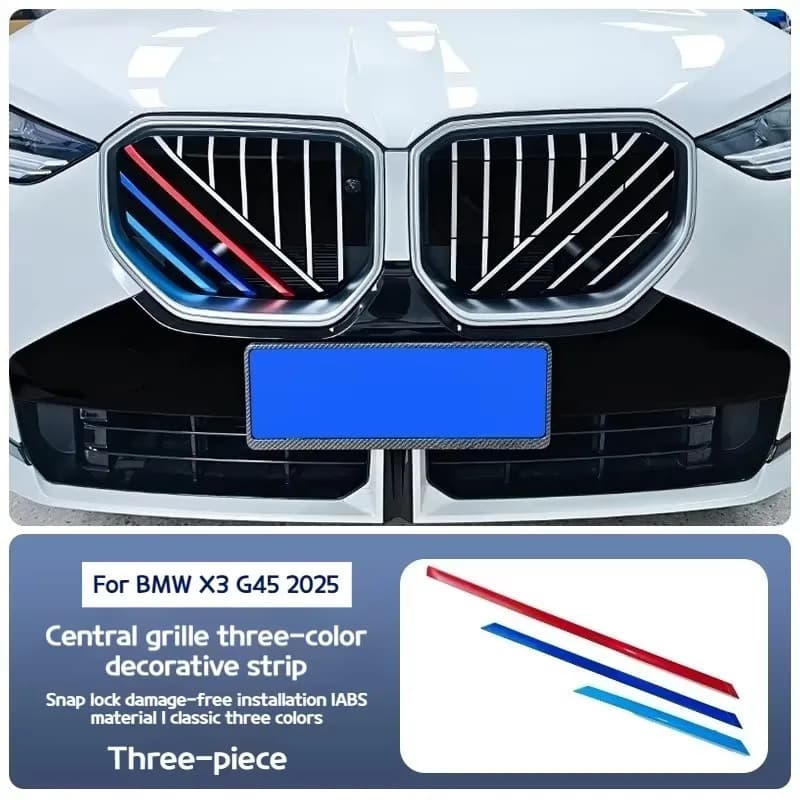 Bande tricolore à filet moyen pour BMW X3 G45 2025, décoration extérieure, autocollant de changement