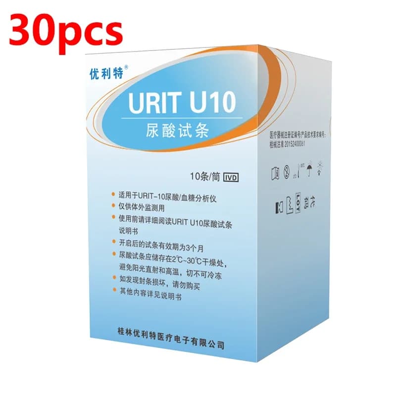 URIT-Bandelette de test médical U10, acide urique domestique, détection de goutte, 30/50 pièces
