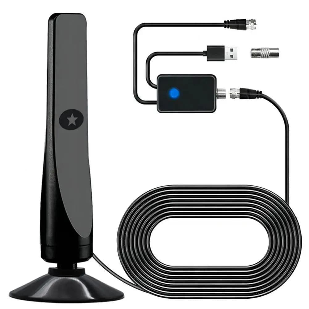 Antenne de télévision numérique HD 4K/1080P avec amplificateur de Signal, antenne intérieure et exté