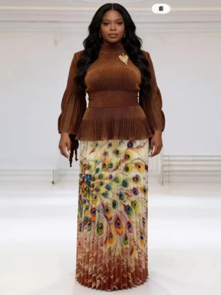 Ensemble plissé africain Miyake Folds 2026, nouvelle collection, imprimé, coupe ample, mode féminine