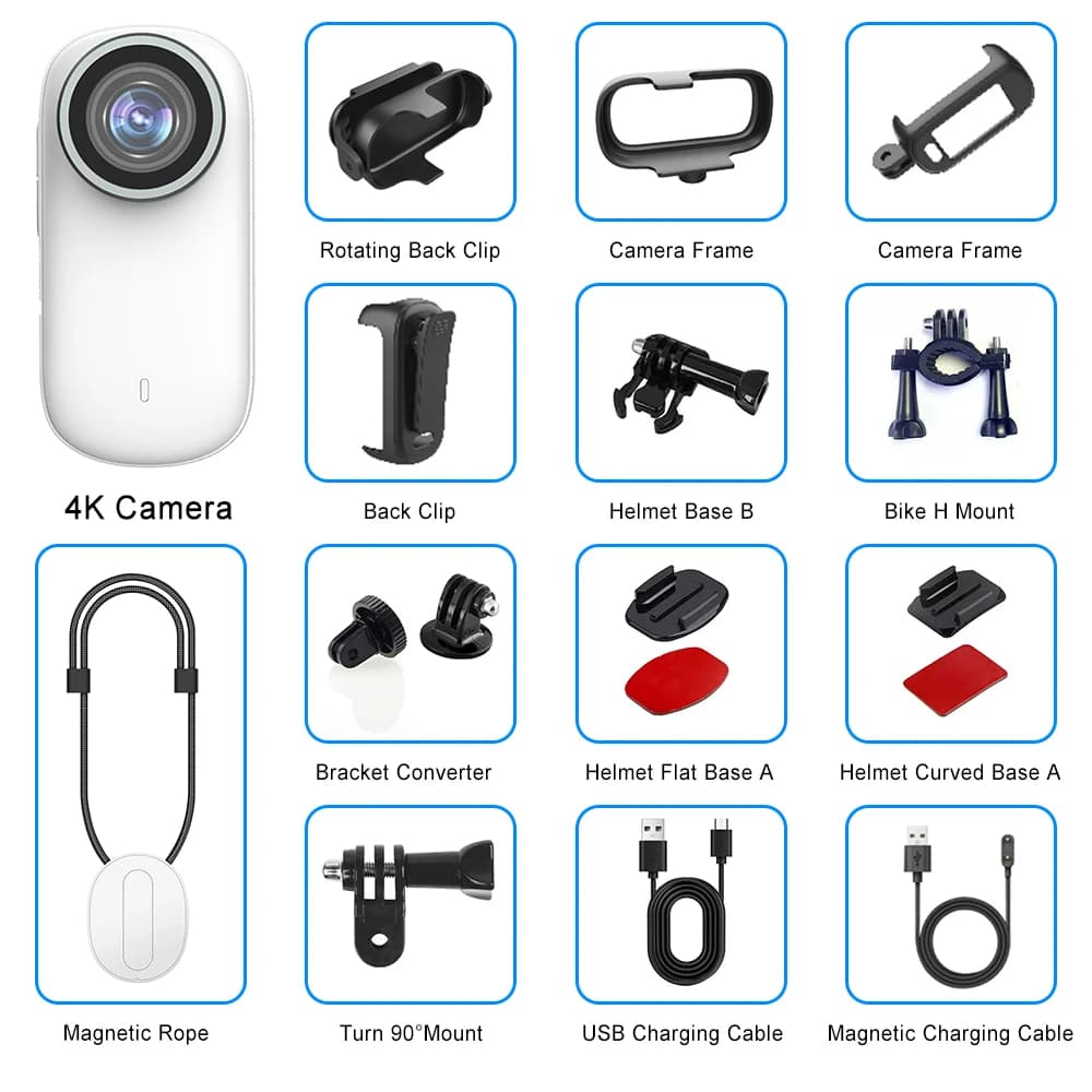 Caméra de vélo d'action WiFi 4K, casque intégré, guidon, moto, Sport sur route, batterie, Mini UHD,