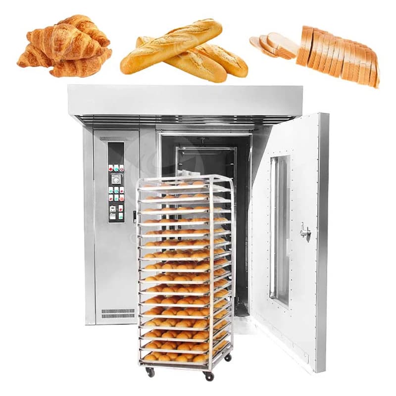 FOODLINE Four rotatif à gaz et électrique personnalisé de grande capacité pour boulangerie, idéal po