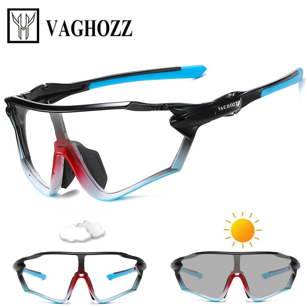 VAGHOZZ flambant neuf UV400 et lunettes de cyclisme photochromiques lunettes de soleil en plein air