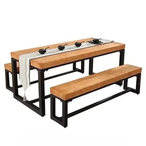 Meubles de Restaurant, ensemble de Table à manger en bois avec banc, Table et banc personnalisés en