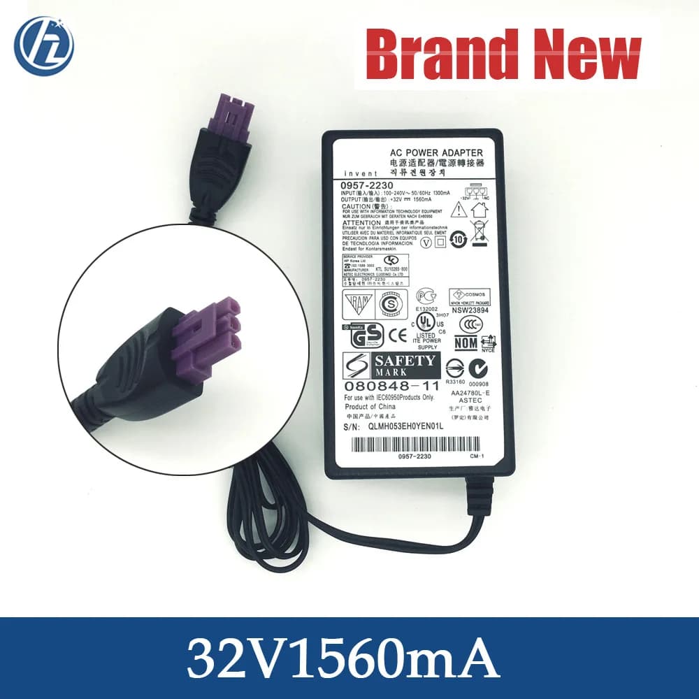 Adaptateur secteur pour imprimante HP, 32V, 1560mA, 0957-2230, 0957-2105, 0957-2271, pour Officejet