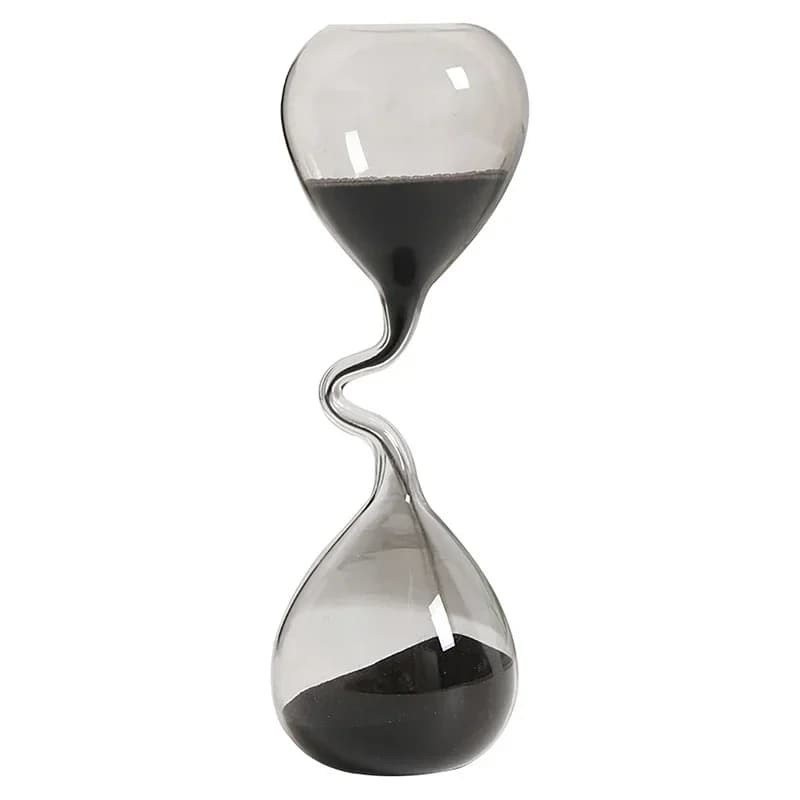 Belle sablier, conception de courbe de sablier, style moderne noir, décoration de table à manger int