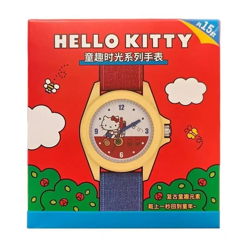 Mignonne montre-bracelet de la série Sanrio Hello Kitty Fun Time, boîte mystère, motif chat de dessi