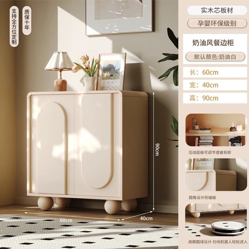 Armoires de salon blanches mignonnes derrière le canapé, rangement Glam avec portes, Meuble de salon