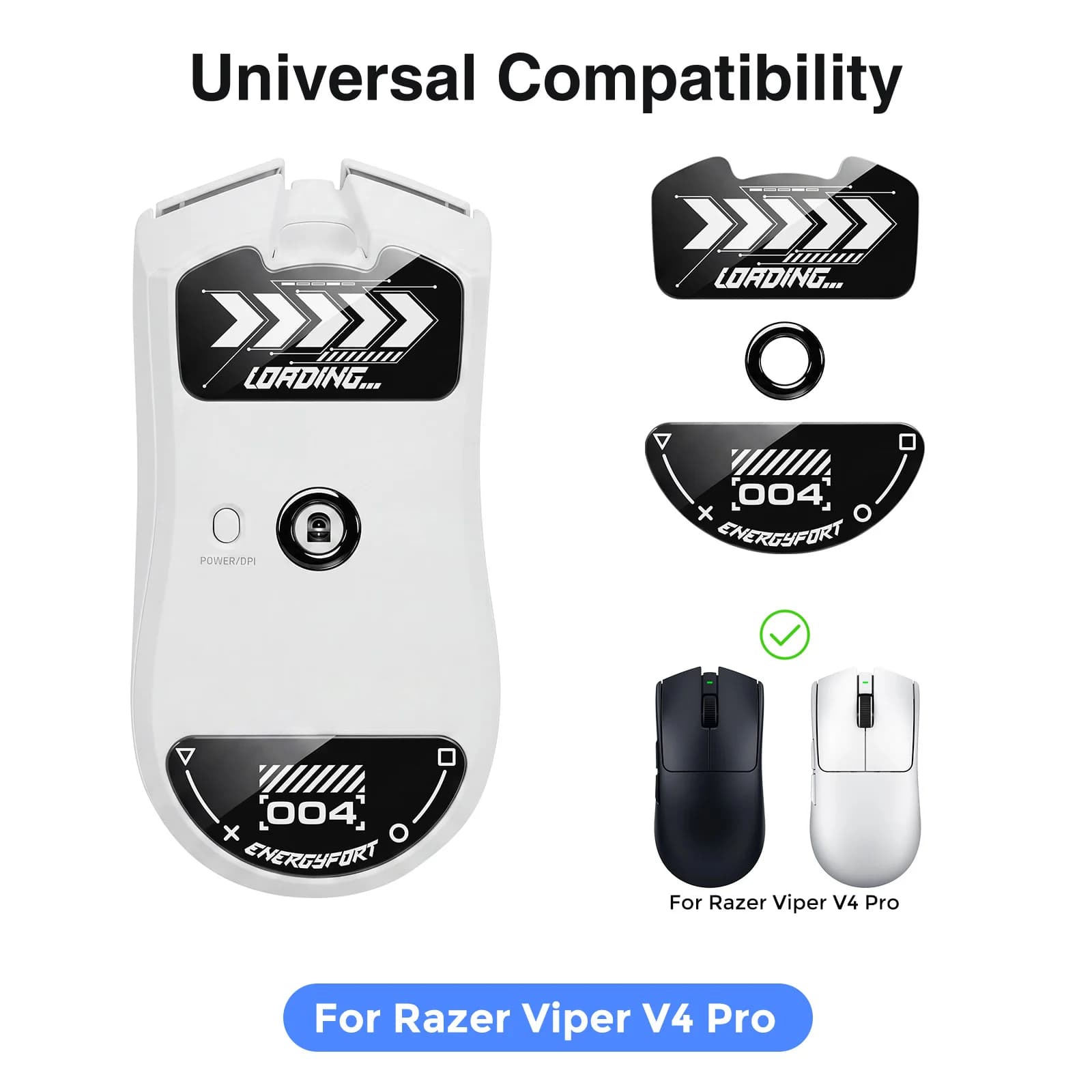 Patins de souris en verre pour Razer Viper V4 Pro : Glisse contrôlée et constante, bords polis, supe
