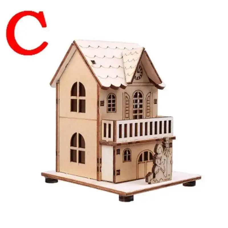 Lumière LED de noël en bois, cabine lumineuse, décorations de joyeux noël pour la maison, ornements