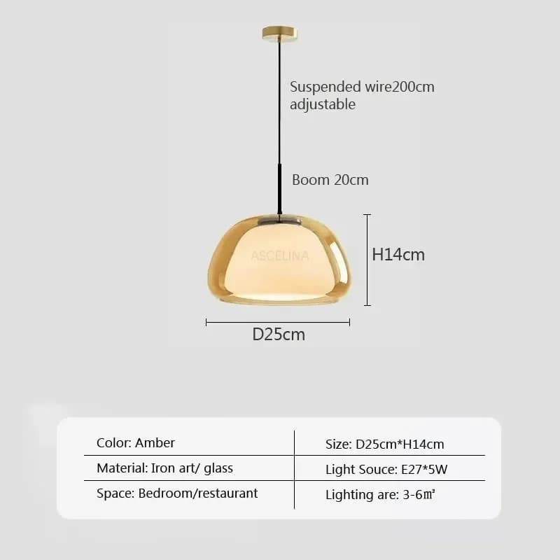 Lampe suspendue au Design de gelées en verre nordique, luminaire décoratif d'intérieur, idéal pour u