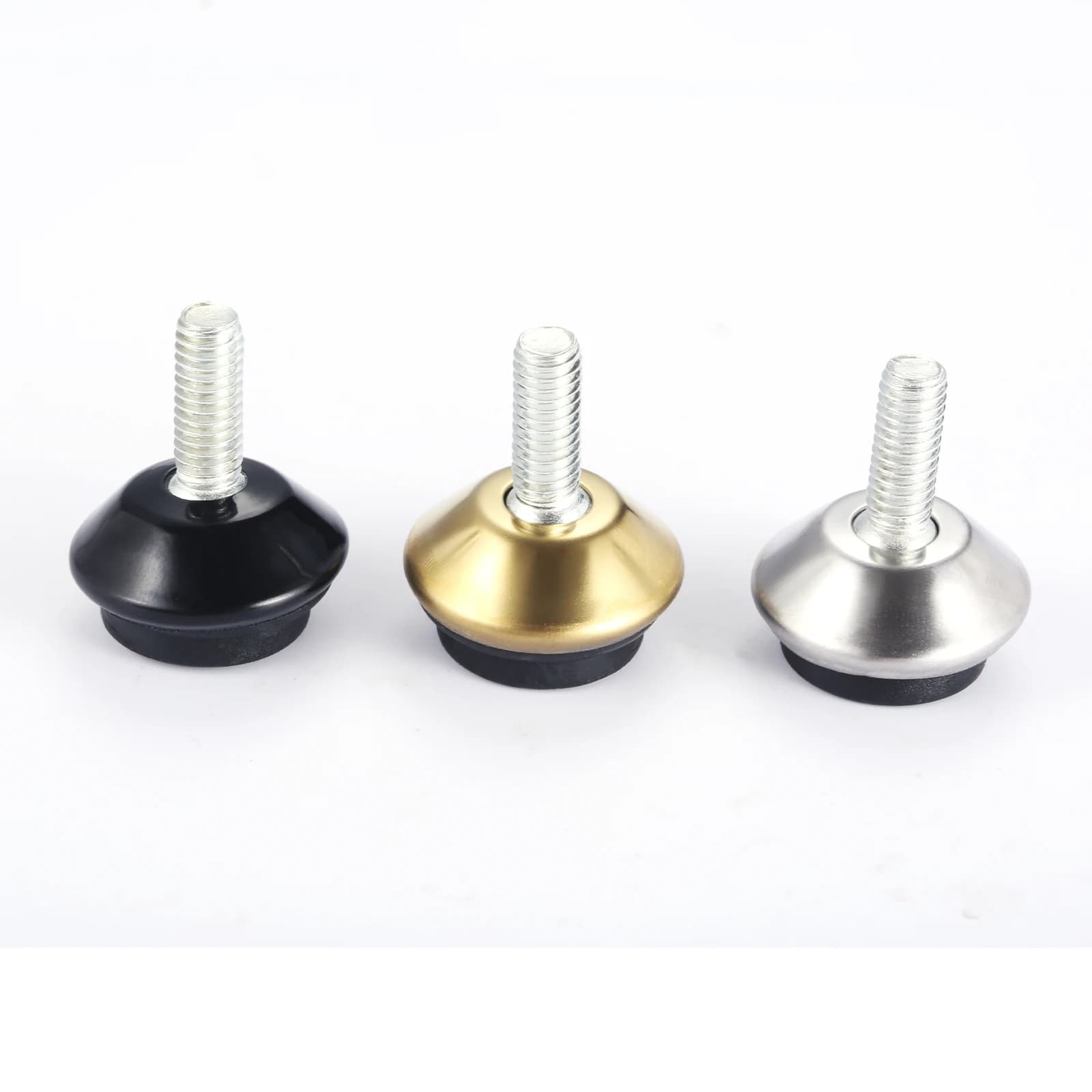 Pied de meuble réglable en métal M6 x 15mm, 4 pièces, vis filetée, noir/argent/or, Base de Machine p