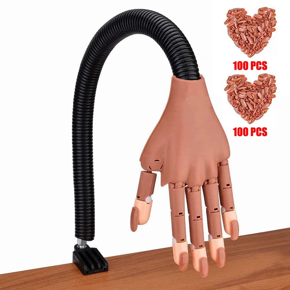 Main d'entraînement pour ongles en acrylique, réglable et Flexible, entraînement des mains, main de