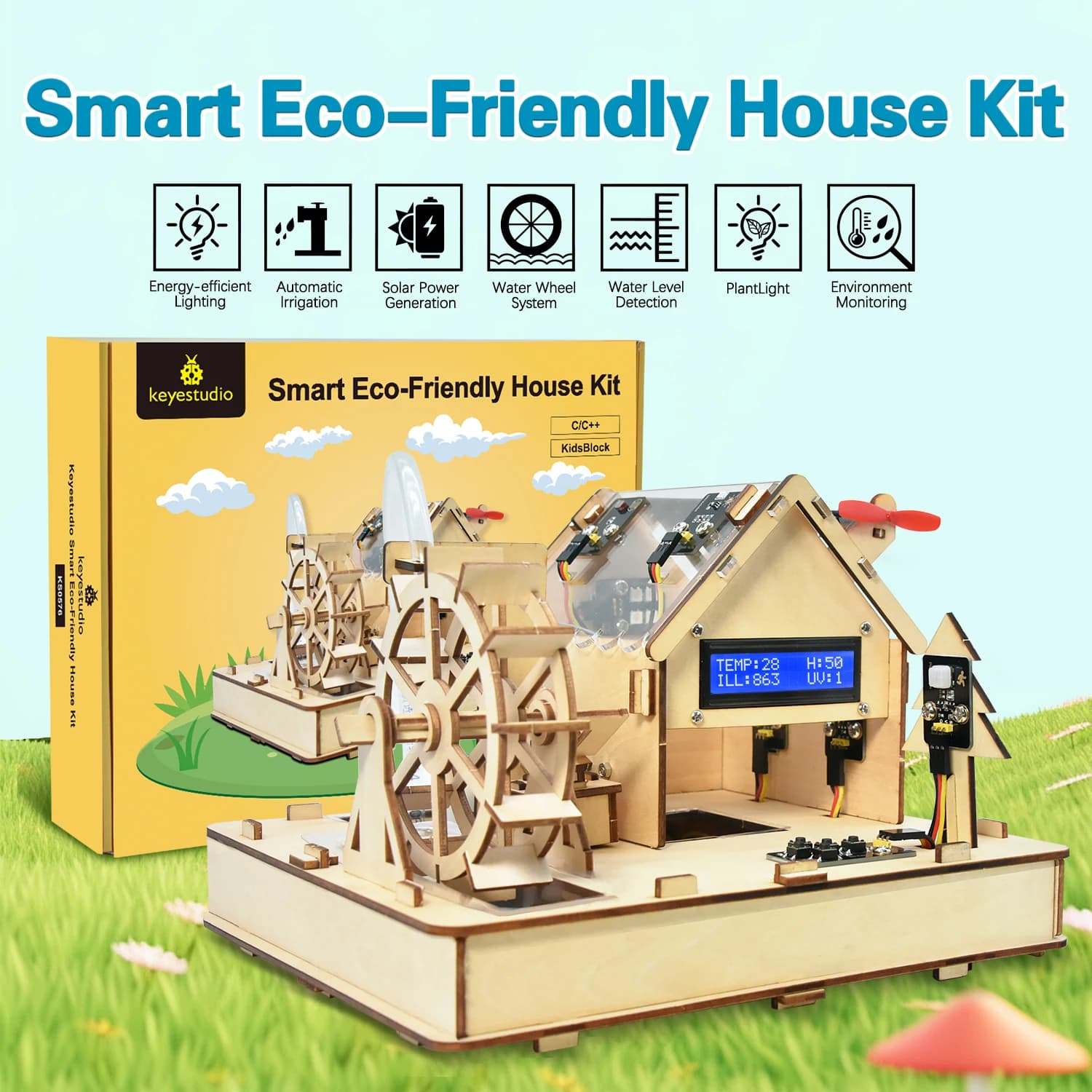 Kit de démarrage maison intelligente et écologique Keyestudio pour Arduino, compatible avec la progr
