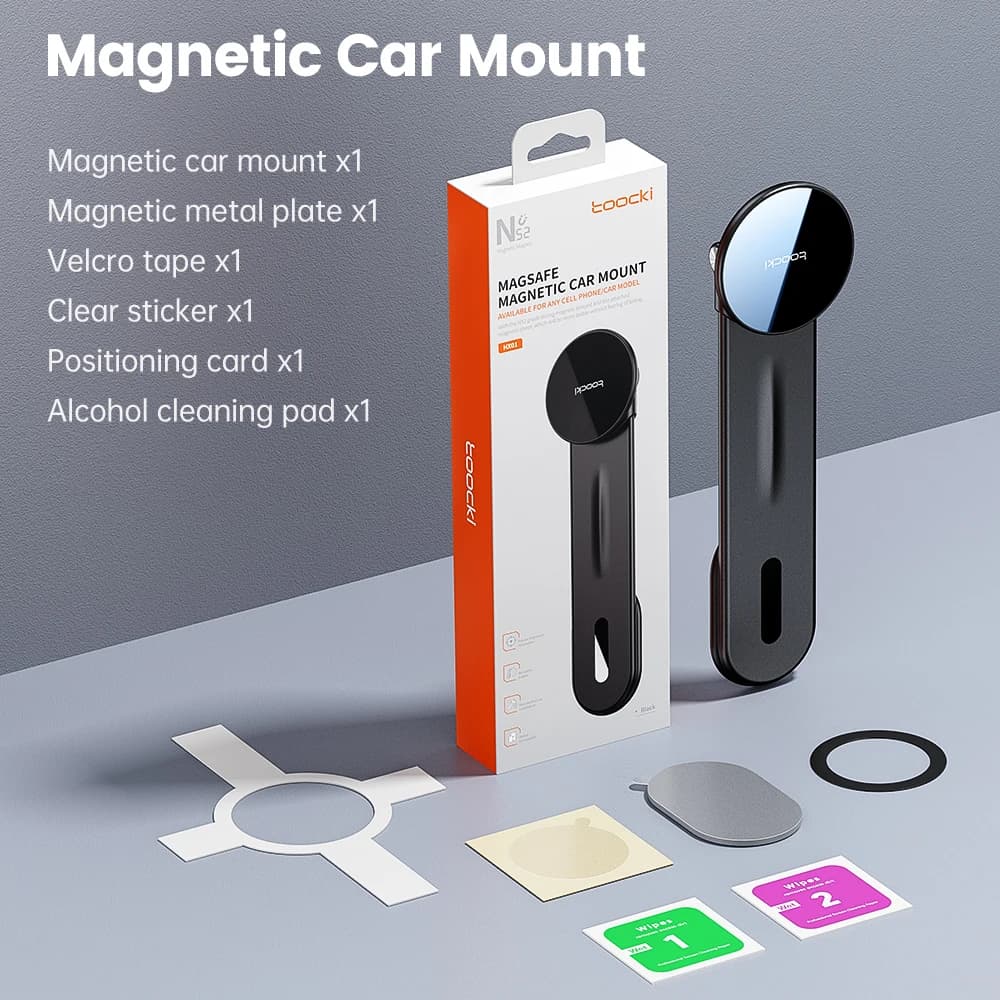 Support magnétique puissant pour téléphone portable Toocki N52, rotation, support GPS, support de té