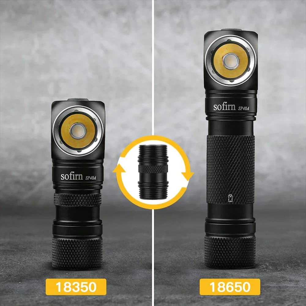 Sofirn-SP40A LH351D 18650 lampe frontale Rechargeable TIR optique lentille USB C 1200lm lampe de poc