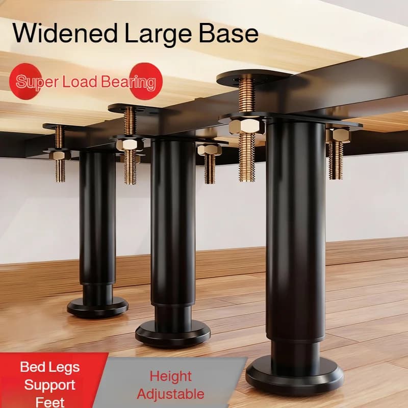 1 pièces Support de poutre de lit fixateur de pied télescopique réglable en plastique meubles jambe
