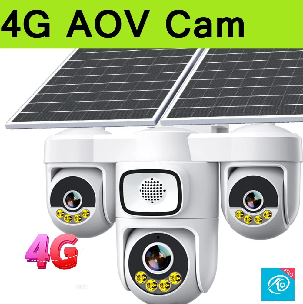 Caméra de sécurité solaire 4G O-Kam avec mode AOV, caméra PTZ extérieure sans fil 15MP avec suivi au