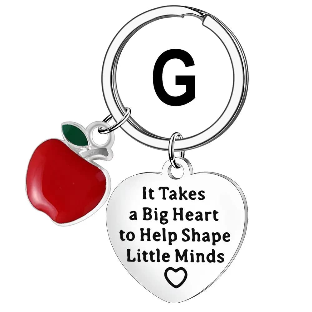 Porte-anneau en forme de pomme et de cœur, cadeau pour la fête des enseignants, cadeau de remercieme
