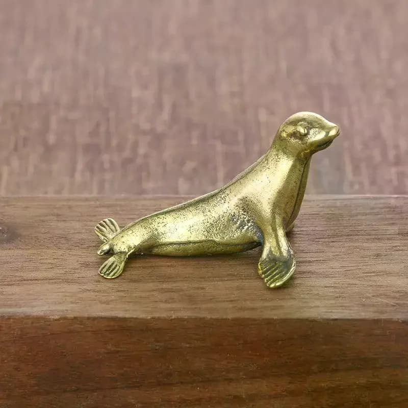Figurines d'animaux marins, miniatures rétro en laiton, artisanat de bureau, ornements, cadeaux, déc