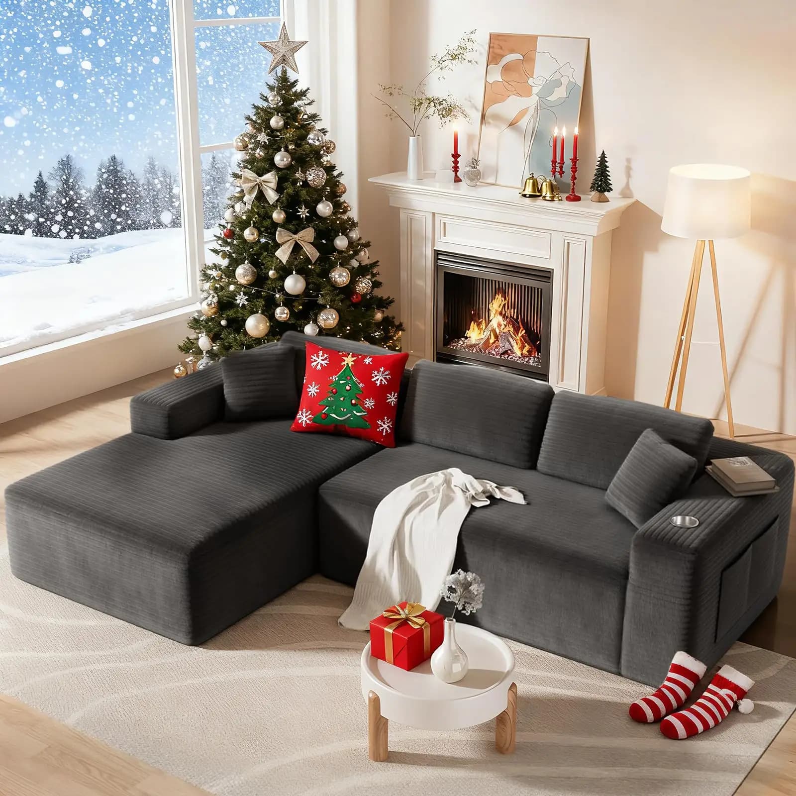 Canapé combiné Cloud, une boîte de canapé modulaire de compression, canapé en forme de L désossé en