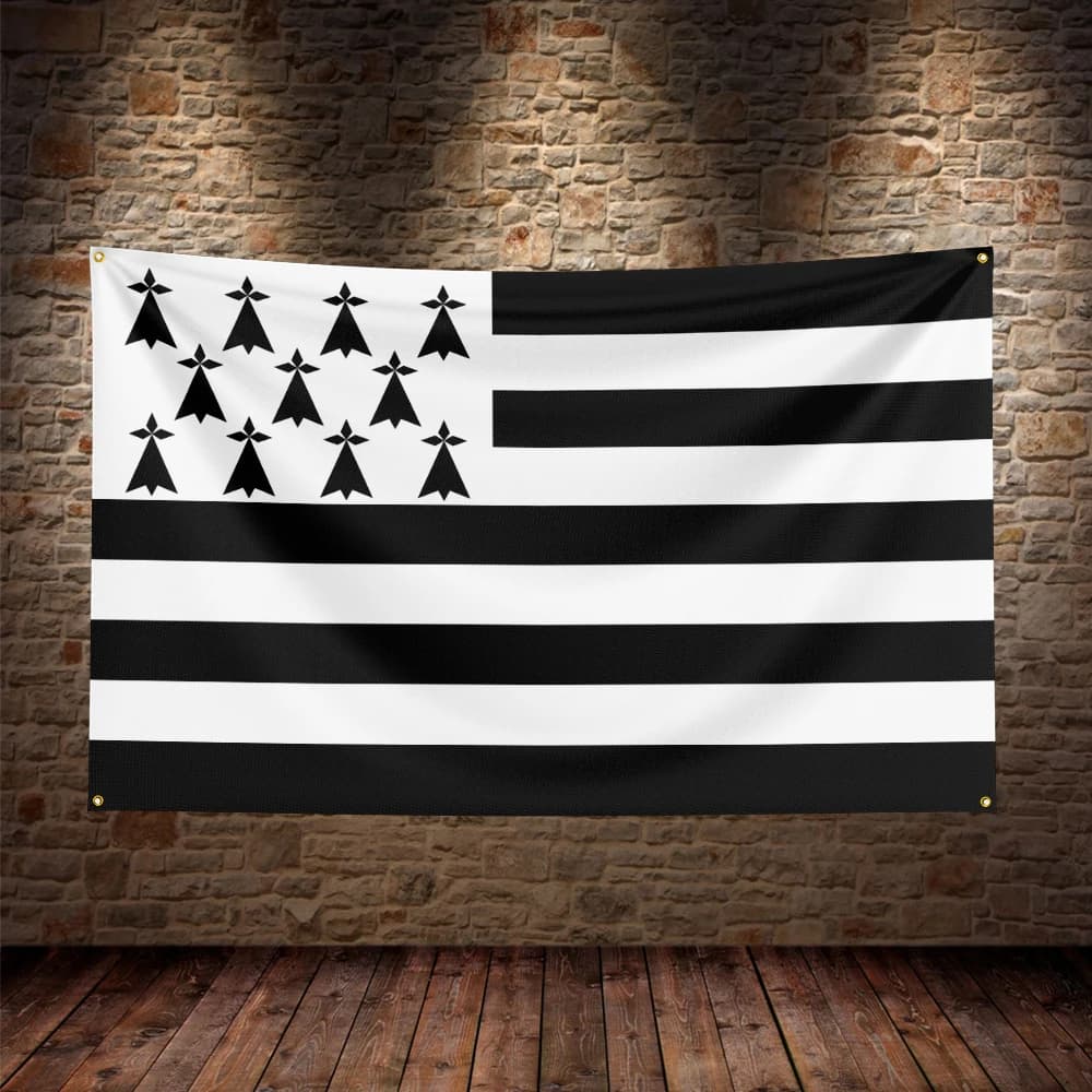 Drapeau de la région de la Bretagne, 3x5 pieds, pour décoration, décoration de garage, décorations d