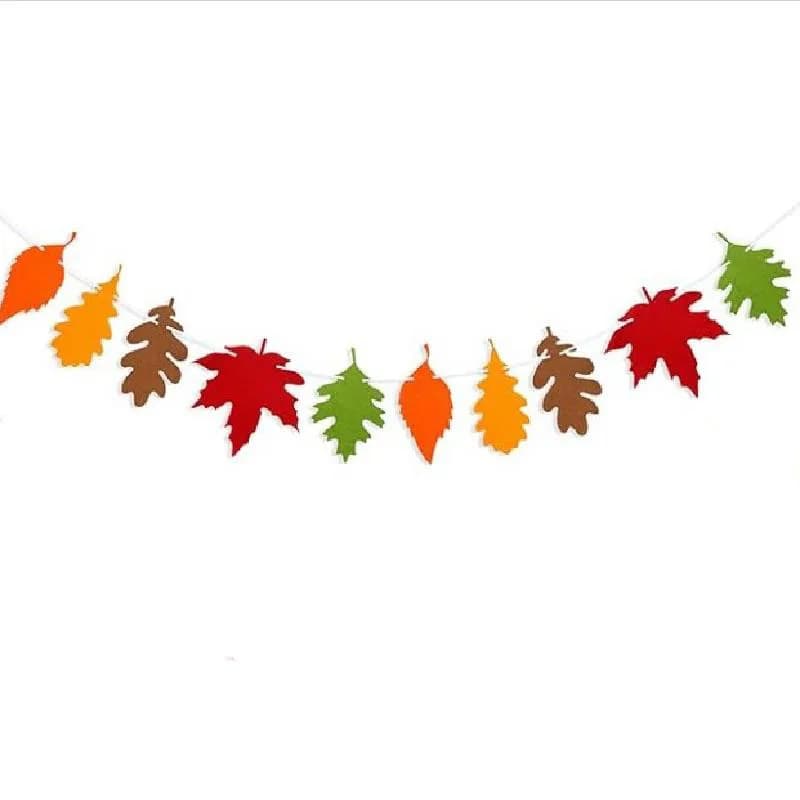 Bannière de couronne de feuilles d'érable en feutre d'automne, guirlande en feutre faite à la main p