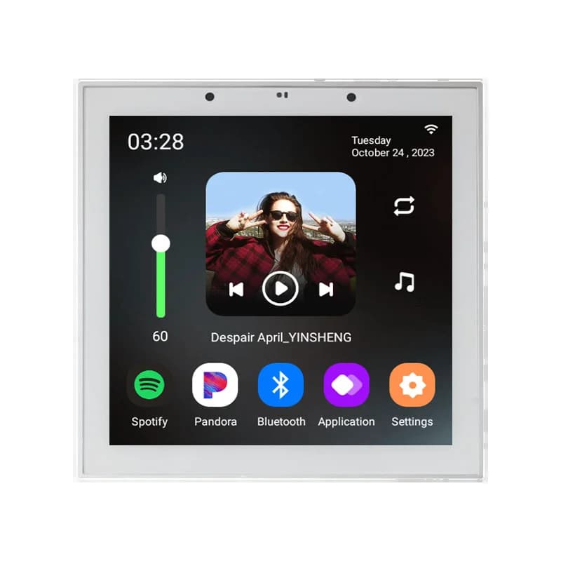 Haut-parleur de plafond à écran tactile Smart Home, Android 11, audio Bluetooth dans l'amplificateur