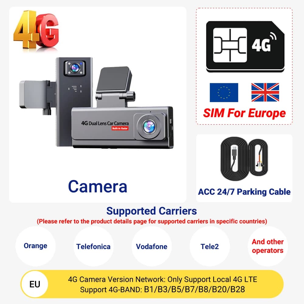 PEGATISAN 4K 4G LTE Caméra embarquée double objectif, Détection humaine GPS, Surveillance de station