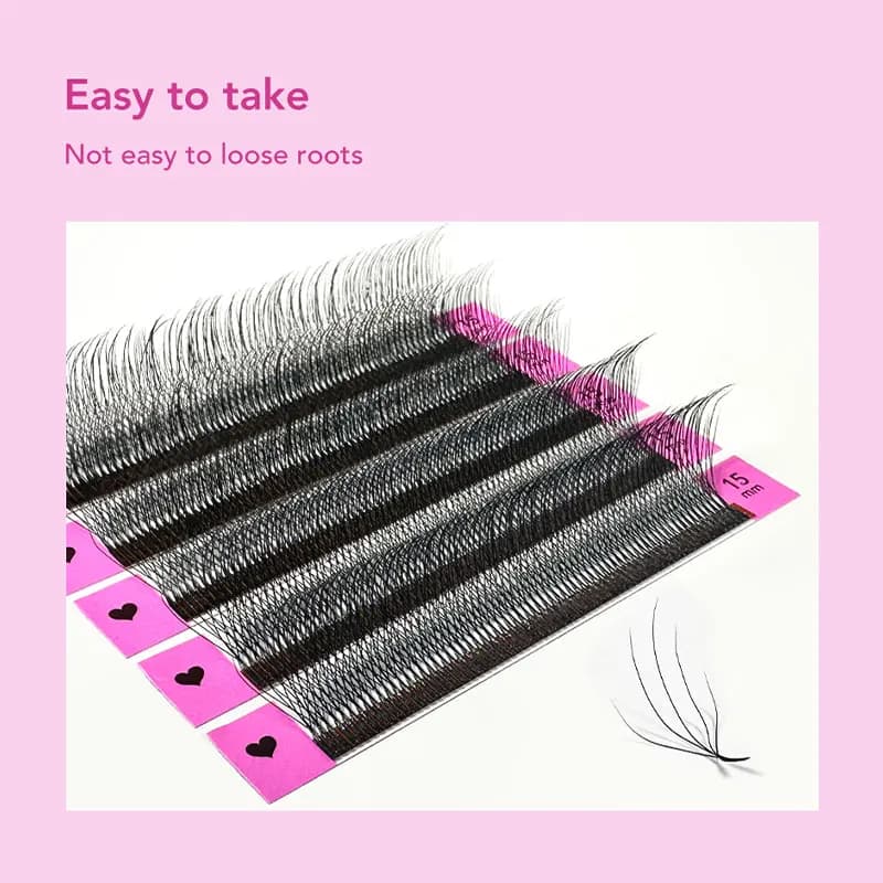 DIYDAY nouveau Style 5D W forme Extensions de cils différentes longueurs 5D en forme de W faux cils