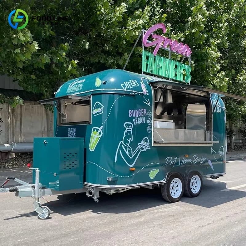 Nous personnalisés café jus crêpe crème glacée bulle thé dessert snack bar camion de nourriture mobi
