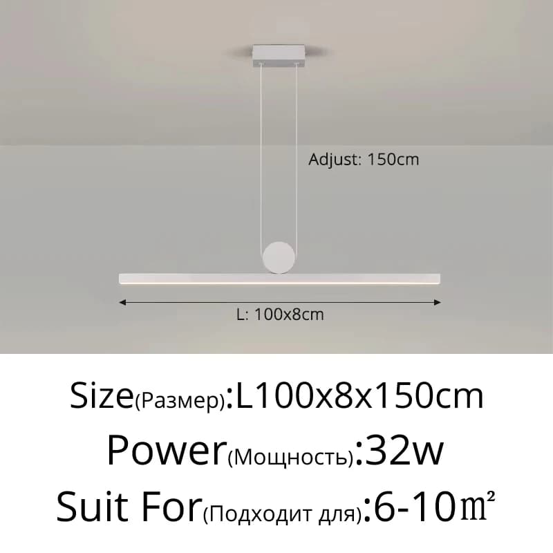 Moderne et Simple un mot Long Restaurant lustre 2025 créatif nouveau Bar lampe de Table minimaliste