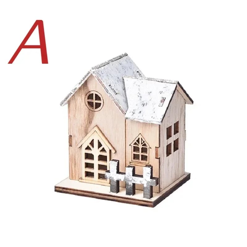 Lumière LED de noël maison en bois cabine lumineuse décorations de joyeux noël pour la maison bricol