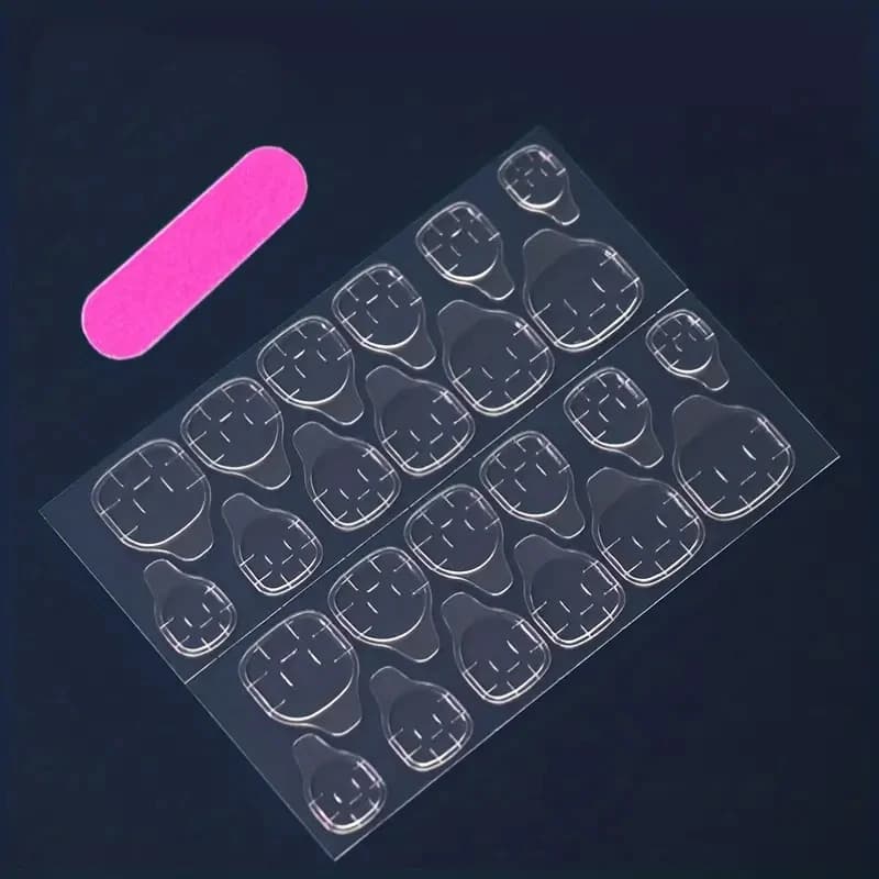 24 pièces faux ongles carrés courts mats, conception de coeur coloré couverture complète presse sur