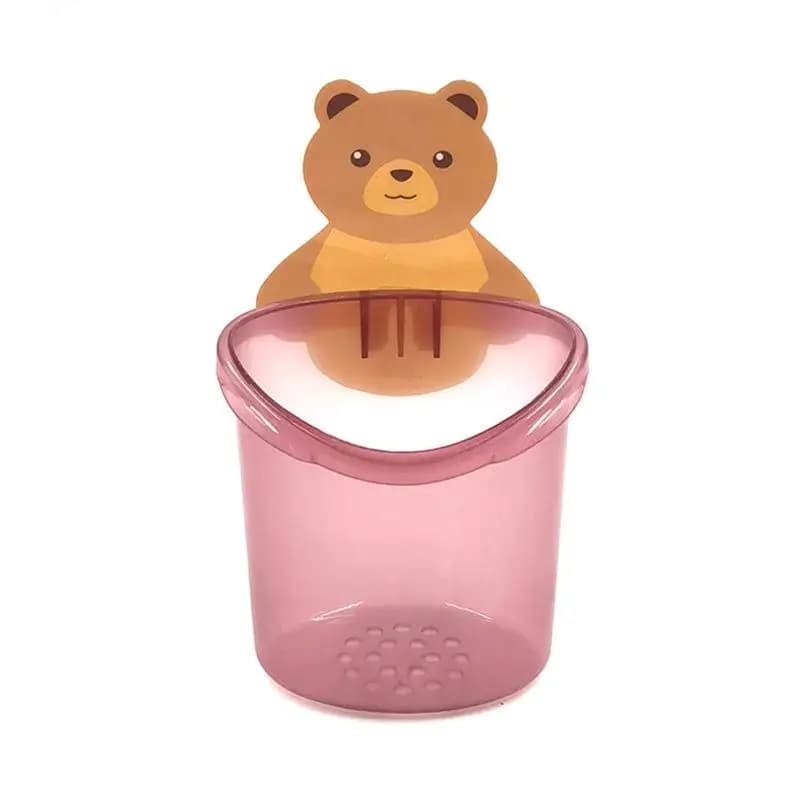 【xxx】Support mural sans perçage pour brosse à dents et dentifrice, avec égouttoir, motif ours mignon