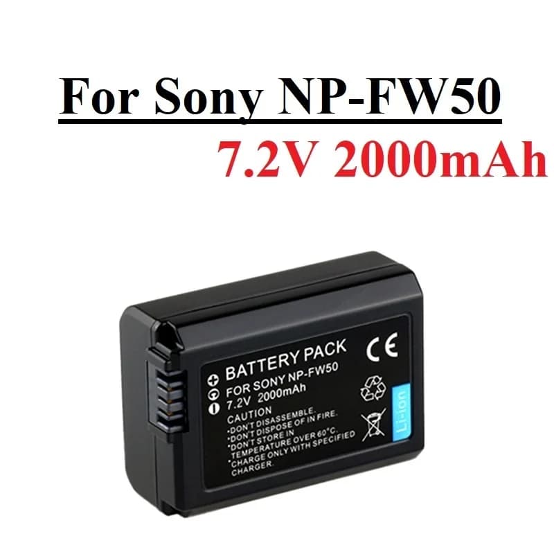 Batterie de caméra pour SONY np-fw50 NP FW50, pour Sony Alpha a6500 a6300 a6000 a5000 a3000 NEX-3 a7