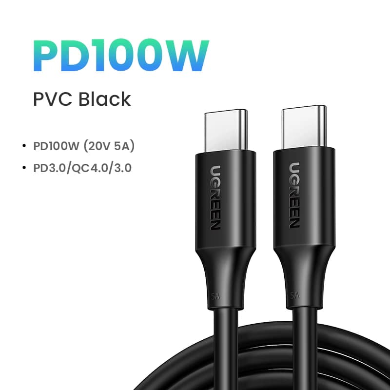 UGREEN – câble USB pd 100w Type C 5A pour recharge rapide, cordon de chargeur usb-c pour téléphone p