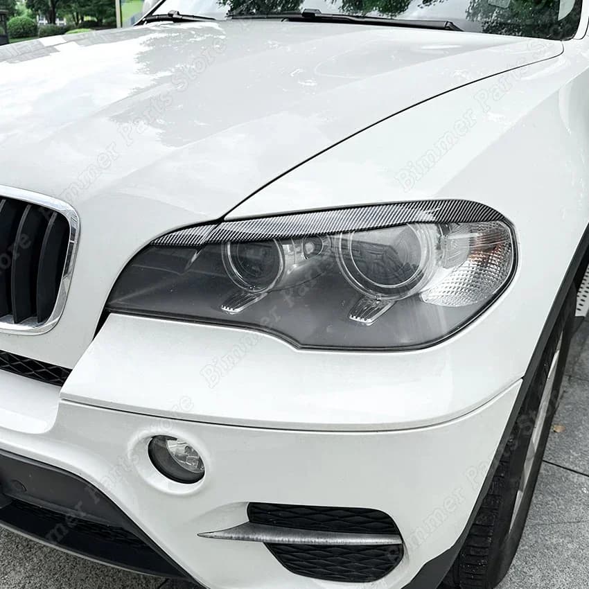Autocollant de couverture de lampe, sourcils de phare avant de voiture, pour BMW X5 E70 30d 48i 30i