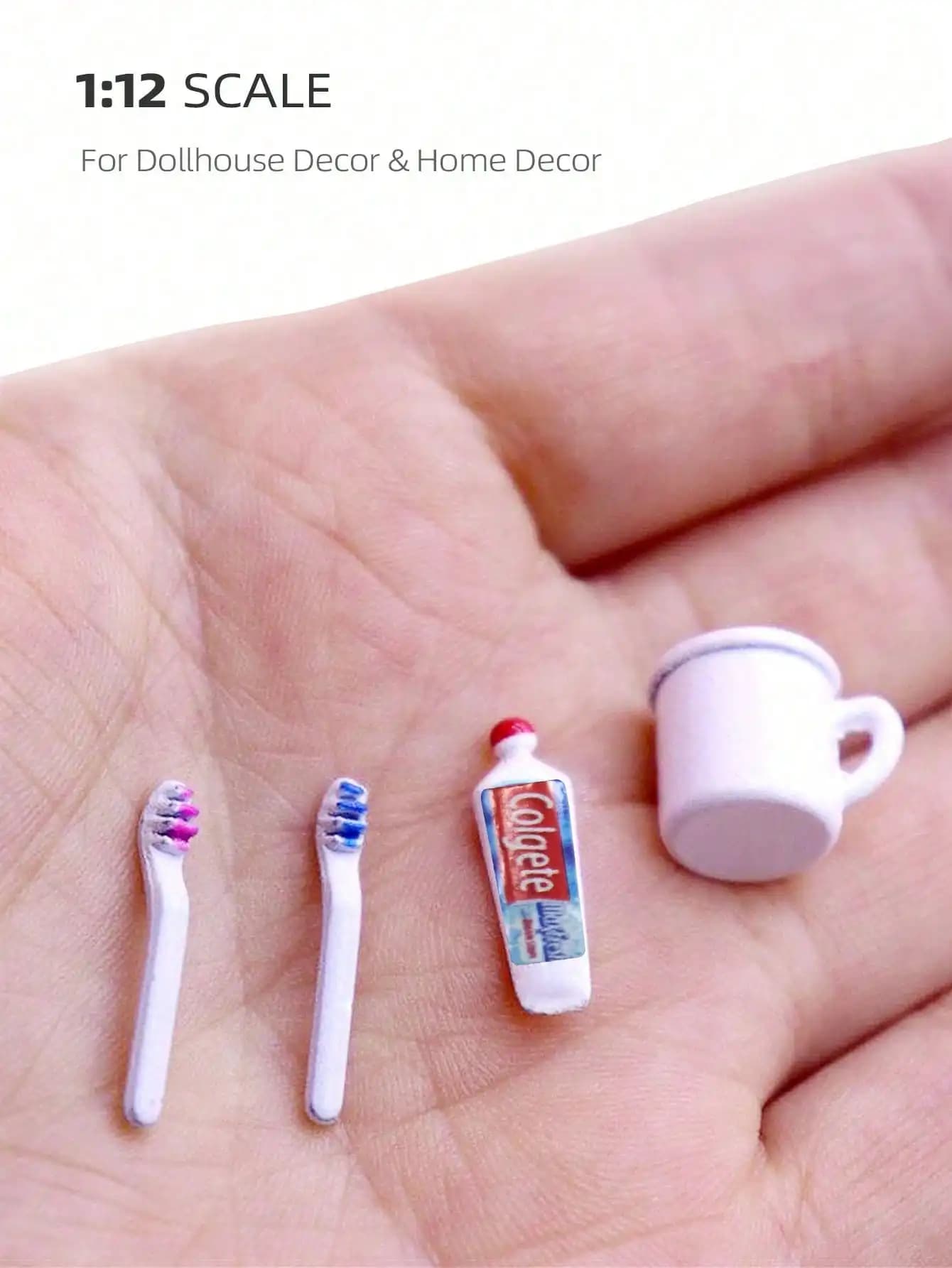 Modèles de décoration de salle de bain miniature pour maison de poupée, échelle 1:12, mini-objets mé